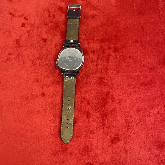 OULM Watch 9591 Dual Time Dials Military Quartz Black Face Needs Repairs/Battery - Picture 4 of 15